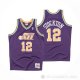 Camiseta John Stockton NO 12 Utah Jazz Mitchell & Ness 1991-92 Violeta
